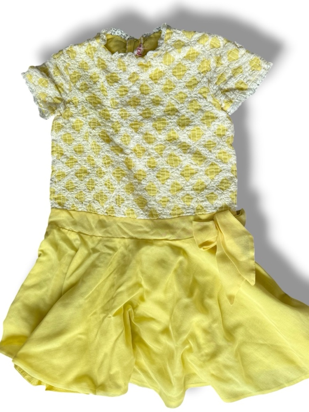 Love Yellow Lace Bow Dress